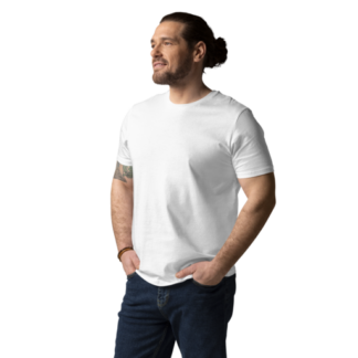 Mann in weißem T-Shirt