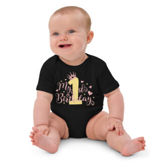 Mein erster Geburtstag Babystrampler aus Bio-Baumwolle